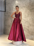 Vestido Longo Marsala Corpo Bordado